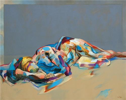 a065Farbige nackte Frau 1989